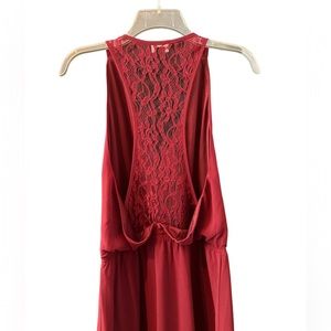 Lace Razor Back Red/Maroon Dress